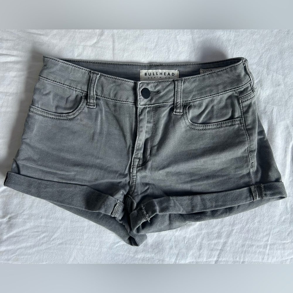 PacSun Bullhead Super Stretch Shorty Grey Green Size 24